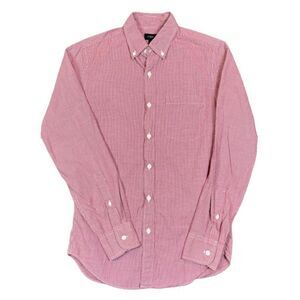 J. Crew Red and White Gingham Check Men's Button Down Shirt Size XS